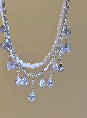 然后我们跳舞了简约双层水滴项链