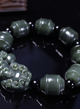 天然新疆和田玉貔貅手链男士大气