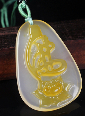 天然玛瑙挂件莲花佛玉项坠荷花