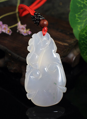 白玉髓水草玛瑙如意貔貅吊坠特价