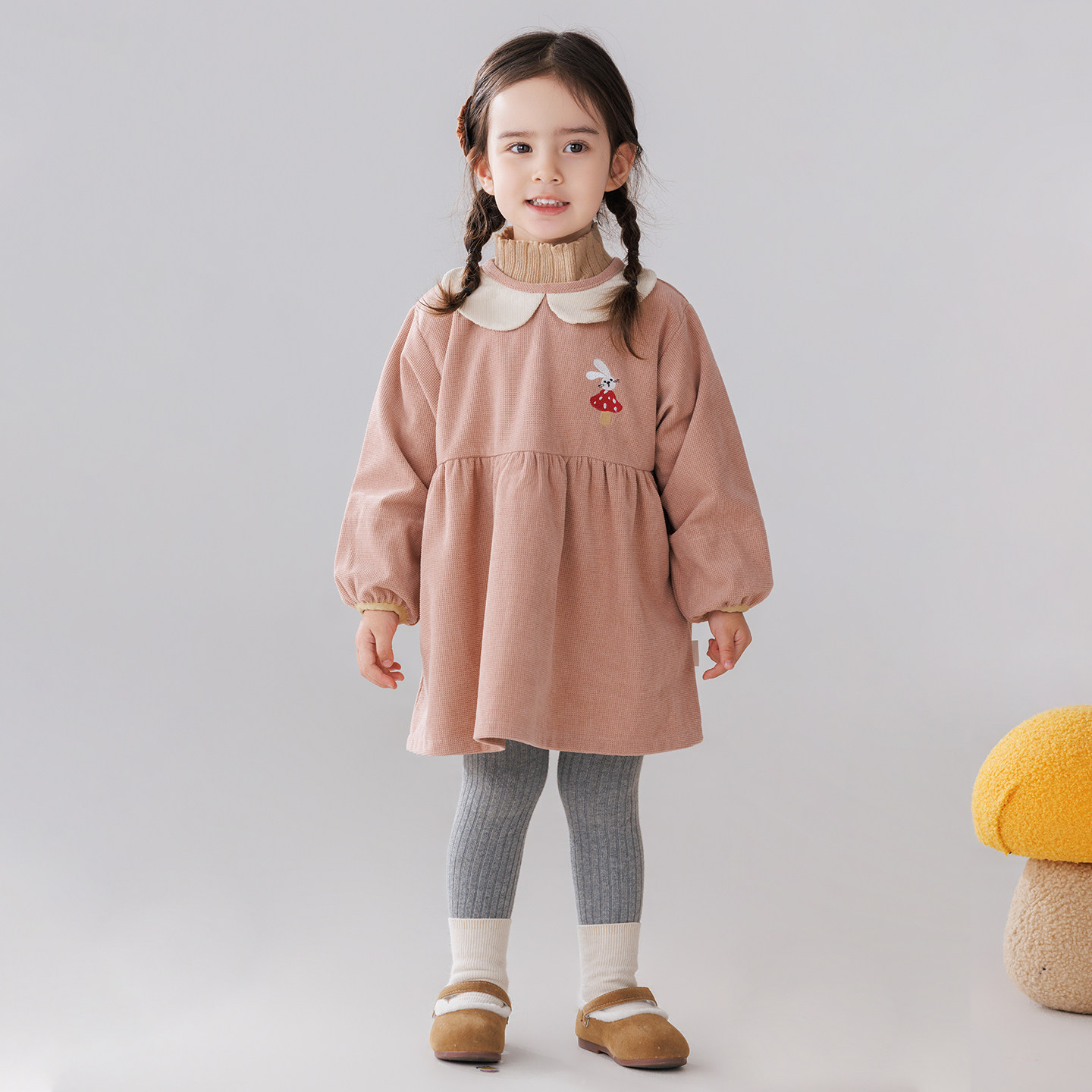 韩版女宝宝护衣秋冬灯芯绒防水防脏吃饭围兜婴幼儿公主风反穿罩衣,淘宝优惠券,粉丝福利购,淘宝优惠卷