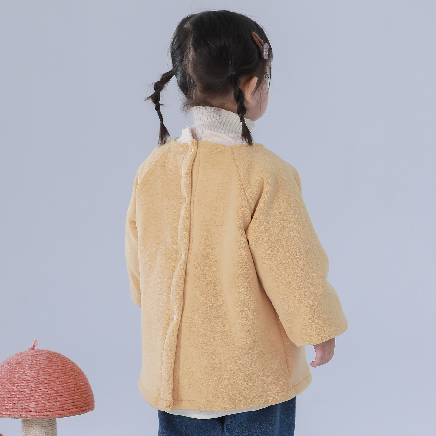 Winter baby Austrian velvet smock eating artifact scarf