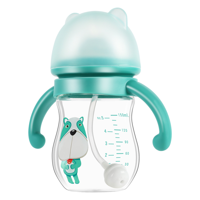 新生婴儿玻璃奶瓶宽口径防胀气防爆小号喝水大宝宝正品初生套装