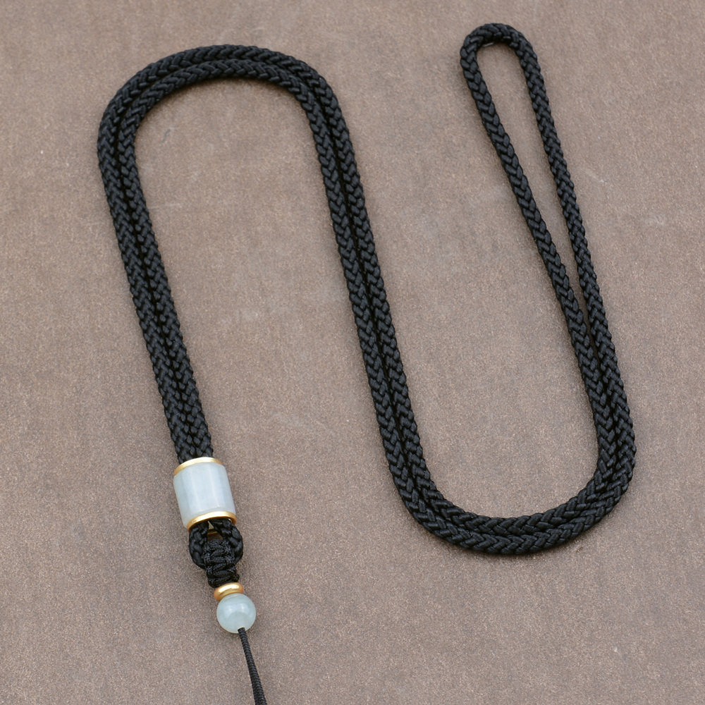 黄金翡翠吊坠配绳貔貅玉佛玉佩挂坠绳手编项链挂绳男女挂件绳子