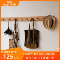 MUMO Wood Ink Wall-mounted Plate Clothing Cap Rack Xuanguan Door Rear Hanger Solid Wood Hanging Clothes Plate Wall Hook Free Of Punch