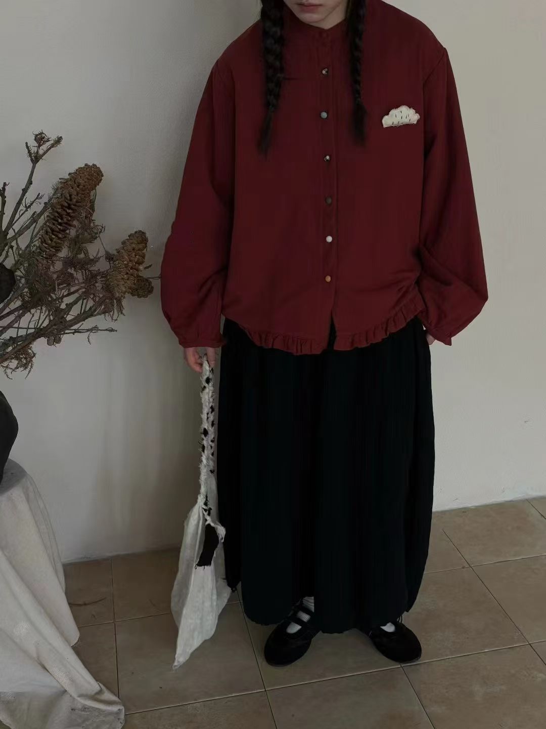 2025秋季新款韩版立领彩色扣子设计感百搭夹棉衬衫