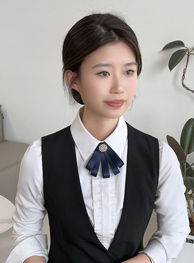 头花领花套装女职业发网系带领结