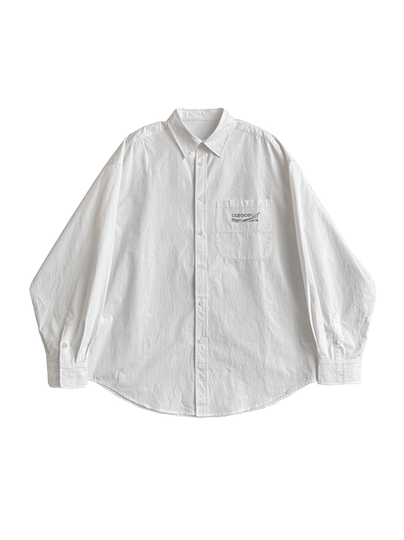 Aurocean 做旧白衬衫 水洗全棉宽松大版手工磨损复古学院衬衣