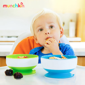 munchkin宝宝辅食碗婴儿专用6个月吸盘碗防摔满趣健儿童学吃饭碗