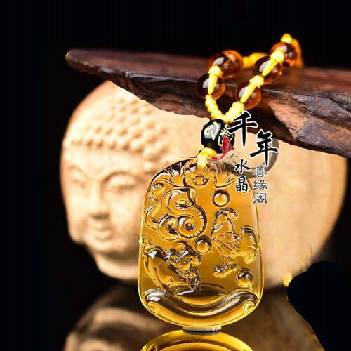 2026年黄水晶蛇鸡牛三合贵人吊坠生肖属巳酉丑男女项链吉祥物 - 图1