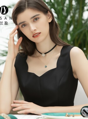 兰盈皇冠水晶项链轻奢小众锁骨链
