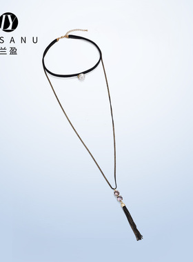 时尚个性风颈链水晶项圈流苏吊坠