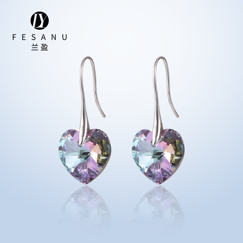 兰盈奥地利水晶高级感韩饰镀女耳钉 兰盈耳环