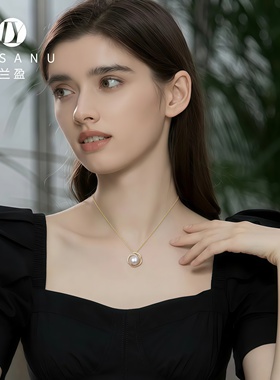 兰盈珍珠花卉项链原创设计