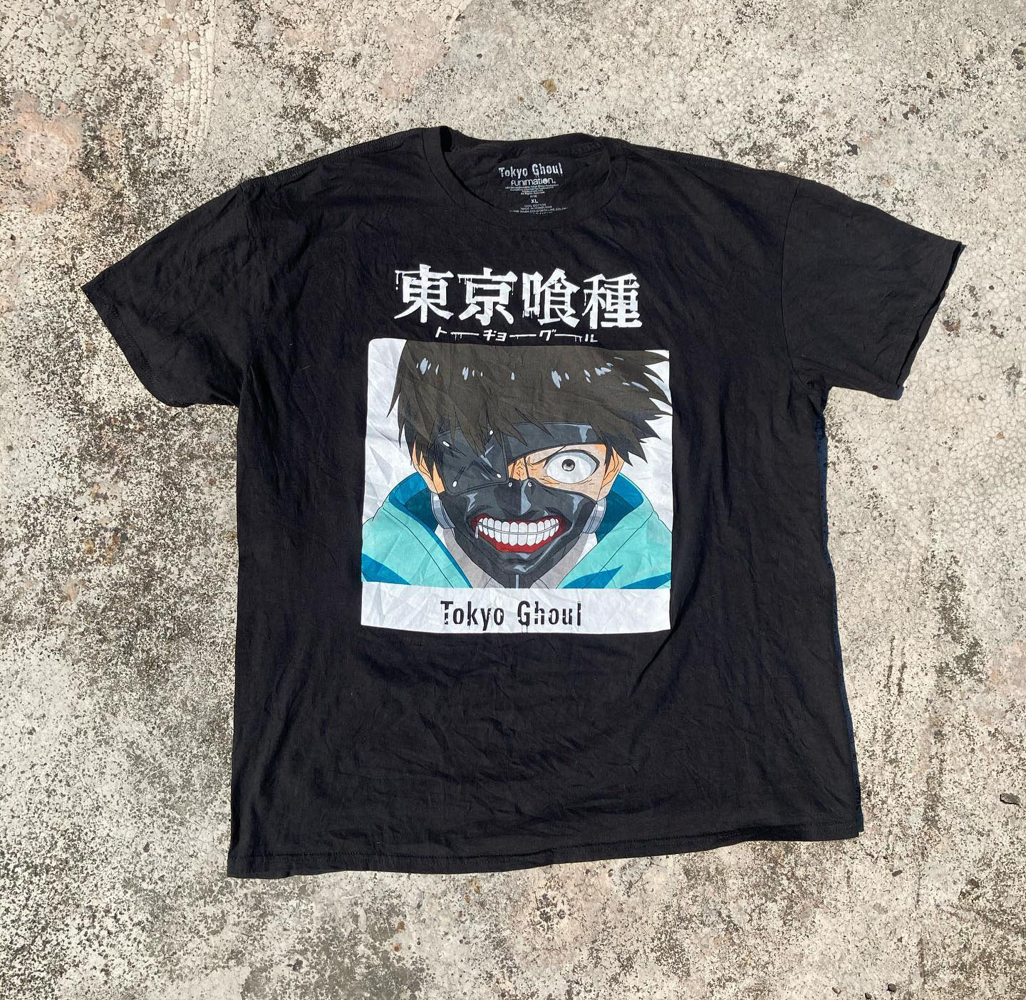 孤独星球动漫 Tokyo Ghoul Kaneki shirt 90s oldshould日系短袖 - 图0