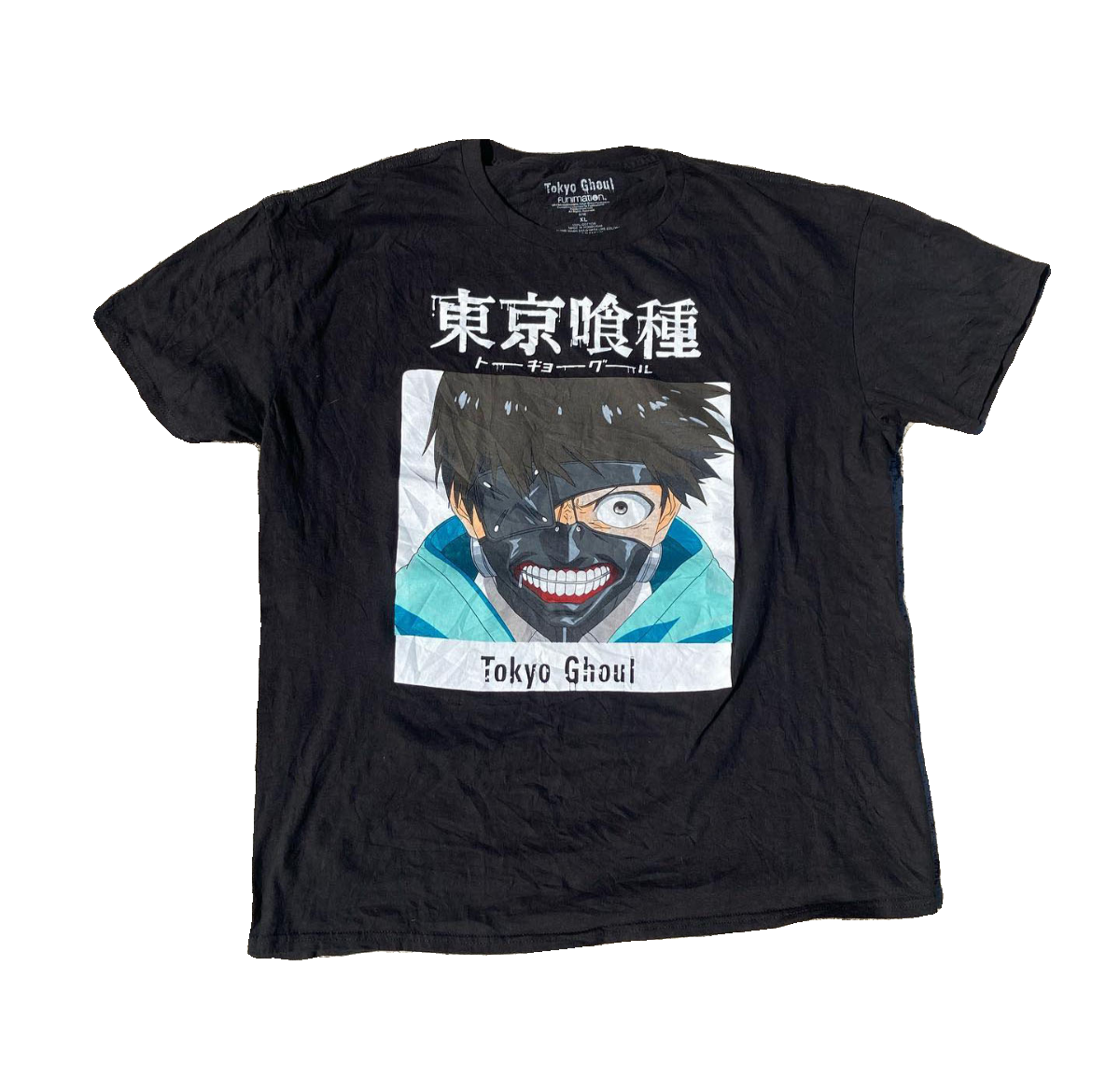 孤独星球动漫 Tokyo Ghoul Kaneki shirt 90s oldshould日系短袖 - 图1