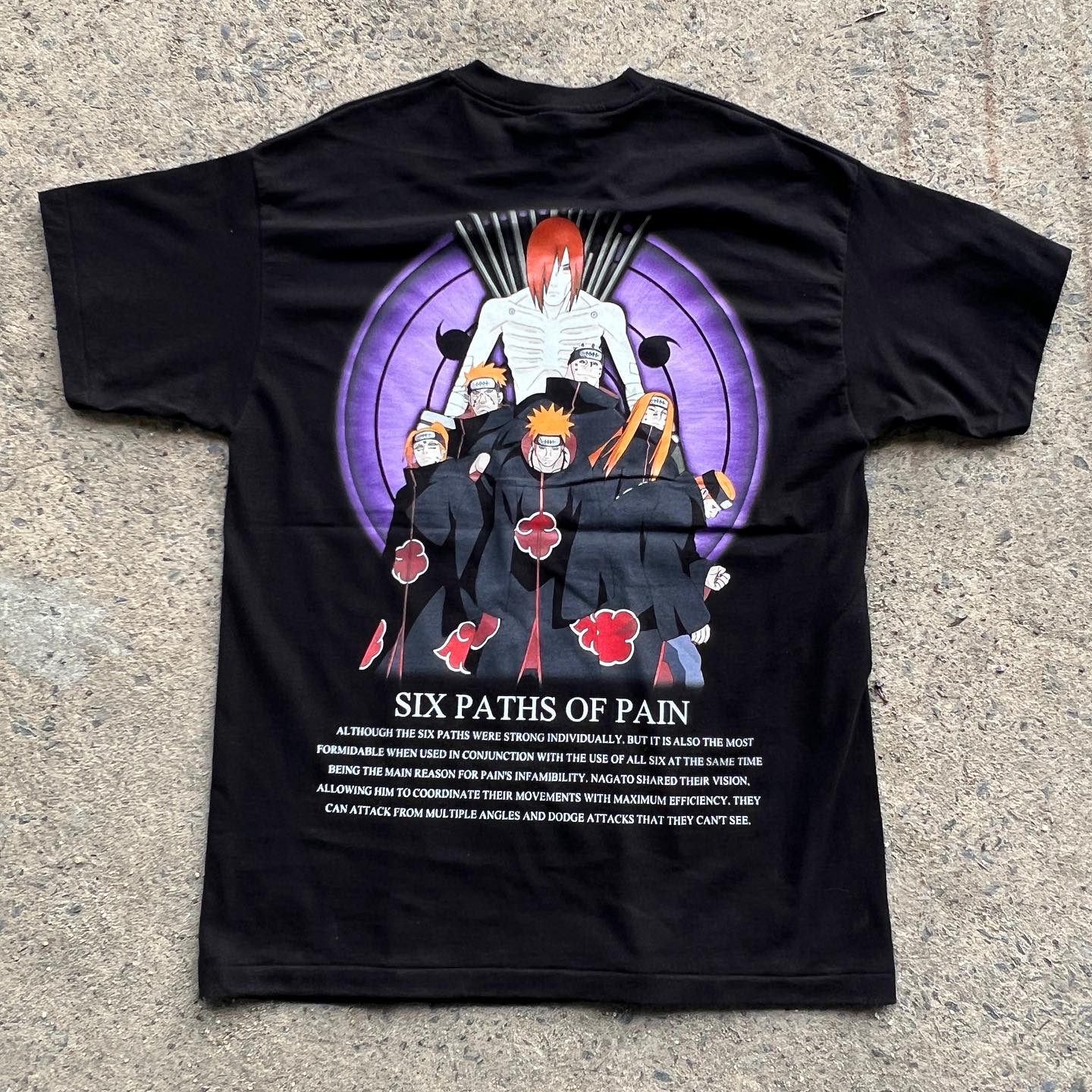 孤独星球动漫 Naruto Pain shirt 嘻哈vibe风宽松复古短袖T恤潮 - 图0