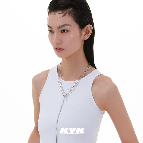 【王嘉尔同款】KVK X潜能系列自由组装原创设计双层叠戴中性项链 - 图2