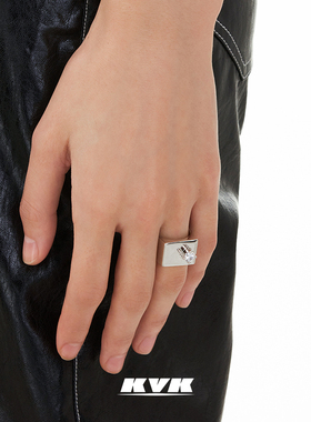 kvk潜能系列ins小众风单钻银戒指