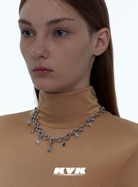 KVK SPIDER 蛛序系列毒液缀饰扭转项链 刘宪华同款纳米石吊坠项链