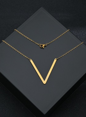 KANZAO 欧美26个英文大字母项链 时尚情侣吊坠项链