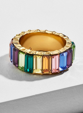 合金镶钻欧美风几何饰品戒指