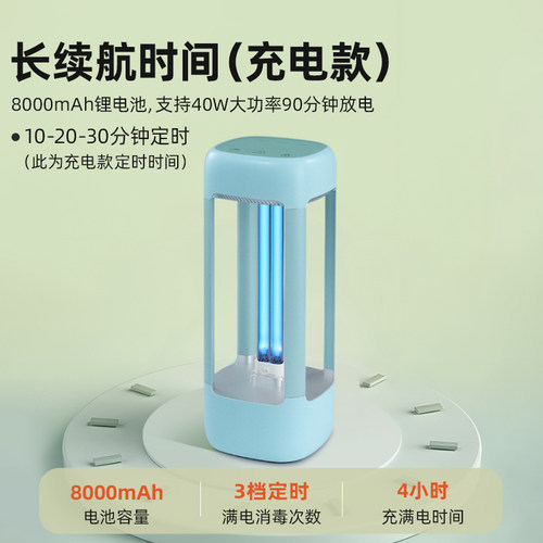 飞利浦紫外线消毒灯充电式室内杀菌灯移动臭氧除螨便携式紫外线灯 - 图2