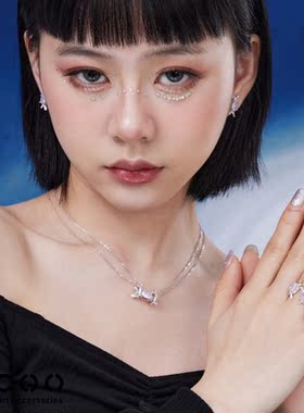 CCOO通体925银双层精致锁骨链