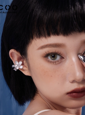 CCOO耳夹黑白双面彩釉