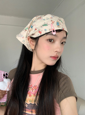 夏季甜妹可爱女防晒头巾