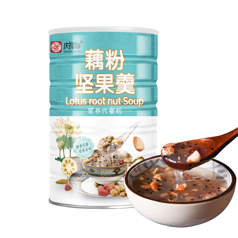 庆福珍旗舰店庆福珍坚果水果藕粉羹纯早餐速食懒人食品特产代餐粉西湖杭州600g3