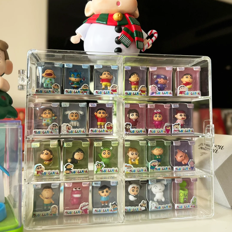 蜡笔小新萌粒收纳盒可爱公仔小摆件展示盒米粒积木车模收藏置物架,淘宝优惠券,粉丝福利购,淘宝优惠卷