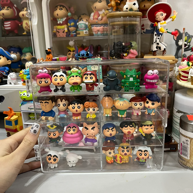 蜡笔小新萌粒收纳盒可爱公仔小摆件展示盒米粒积木车模收藏置物架,淘宝优惠券,粉丝福利购,淘宝优惠卷