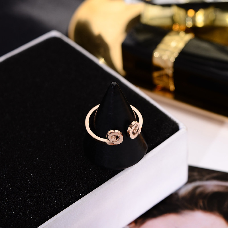 韩京韩版钛钢镀18k玫瑰金戒指 韩京饰品戒指/指环