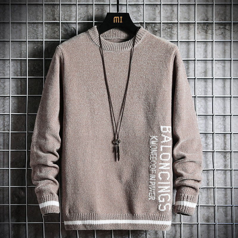 秋冬季男士韩版潮流个性加绒针织衫 外叁针织衫/毛衣