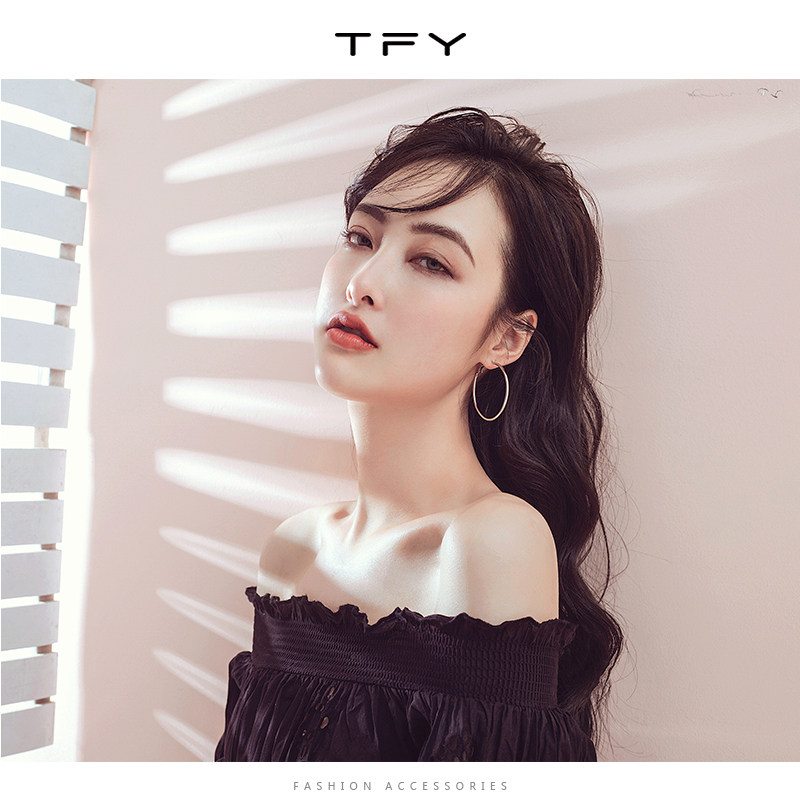 大圈圆圈女2021年潮圆环圈圈形耳环 tfy耳环
