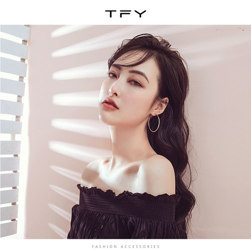TFY气质大圆圈素圈耳环女2026新款爆款夸张耳圈圈大耳环轻奢耳饰 - 图2