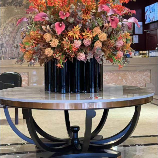 酒店大堂花台新古典大圆桌欧式风水台端景台售楼处大厅展示台花架,淘宝优惠券,粉丝福利购,淘宝优惠卷