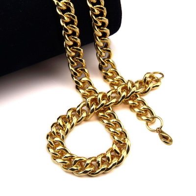 新款古巴超闪18k大金链子金项链 亲欣项链