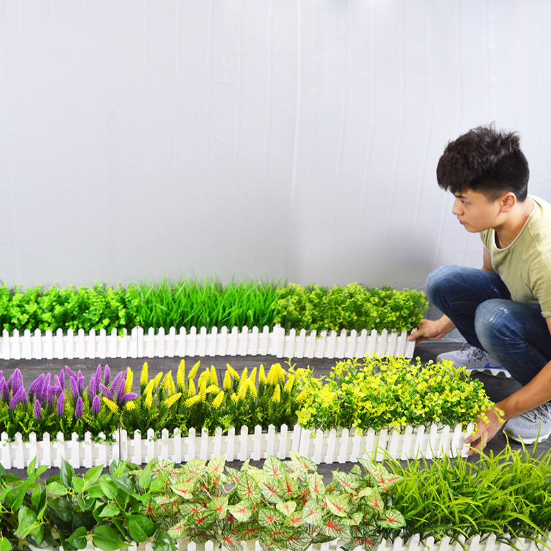 仿真绿植物假花草塑料插花束栅栏花艺套装饰品客厅家居田园摆设件 - 图0