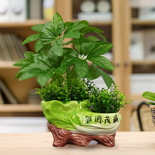 仿真绿植物盆栽塑料仿真花假花摆设家居客厅电视柜茶几装饰品摆件 - 图0