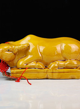 中式订制陶瓷水牛卧牛卫生间摆件