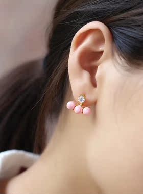 女皇贝耳坠萌物银镀金珠宝