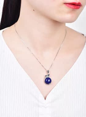 珠宝青金石925银精工吊坠