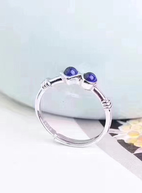 珠宝青金石活口天然阿富汗戒指