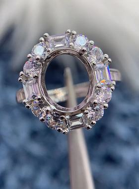 S925银戒指空托精致气质高级华丽