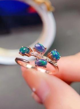 diy纯银玫瑰金色开口戒指