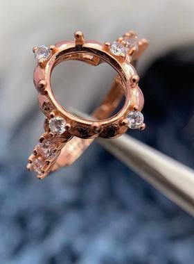 S925银戒指空托精致气质高级百搭