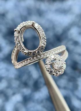 S925银戒指空托奢华时尚气质百搭