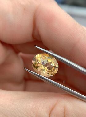 天然宝石黄水晶戒面椭圆形多尺寸